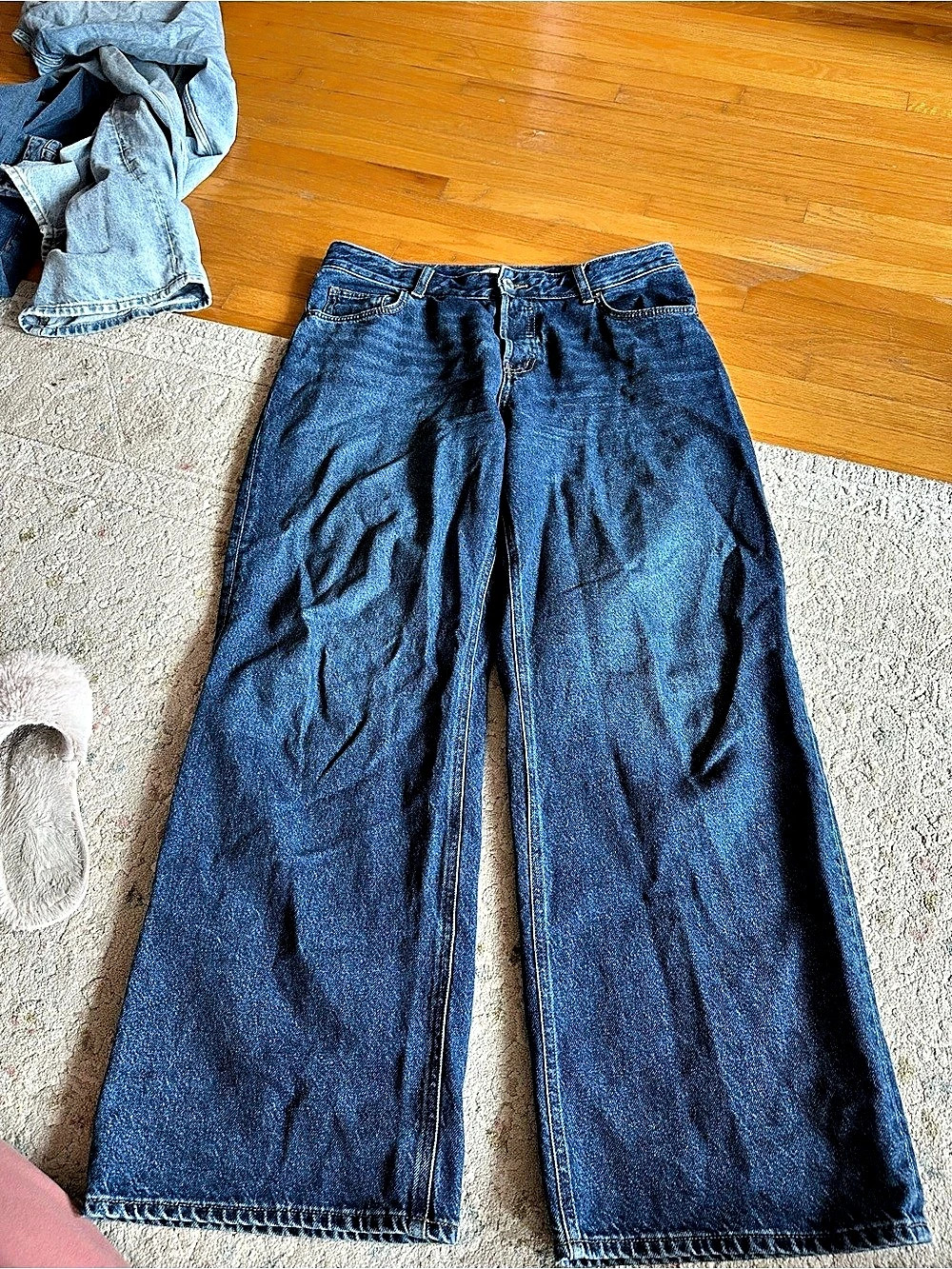 H&M Wide High Jeans Wide Leg Blue US 8